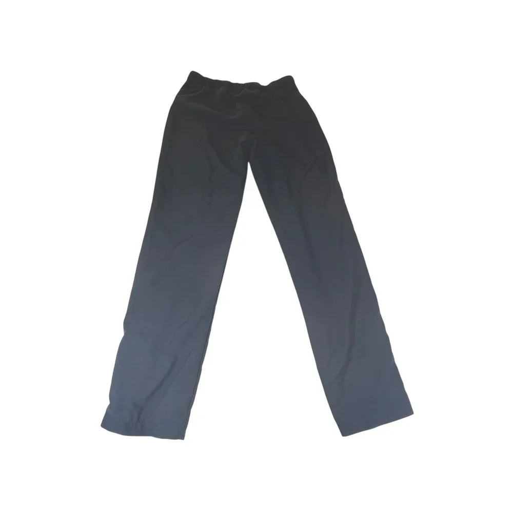 Nike Blue Nylon Athletic Track Pants Joggers Logo Swoosh‎ Pockets Size S Button